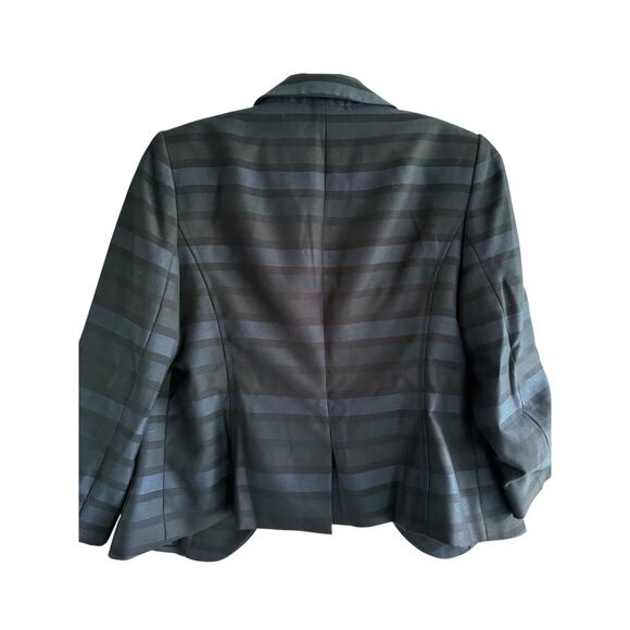 Outback Red Navy Black Striped Blazer Gold Buttons Preppy Career size large - Picture 2 of 7